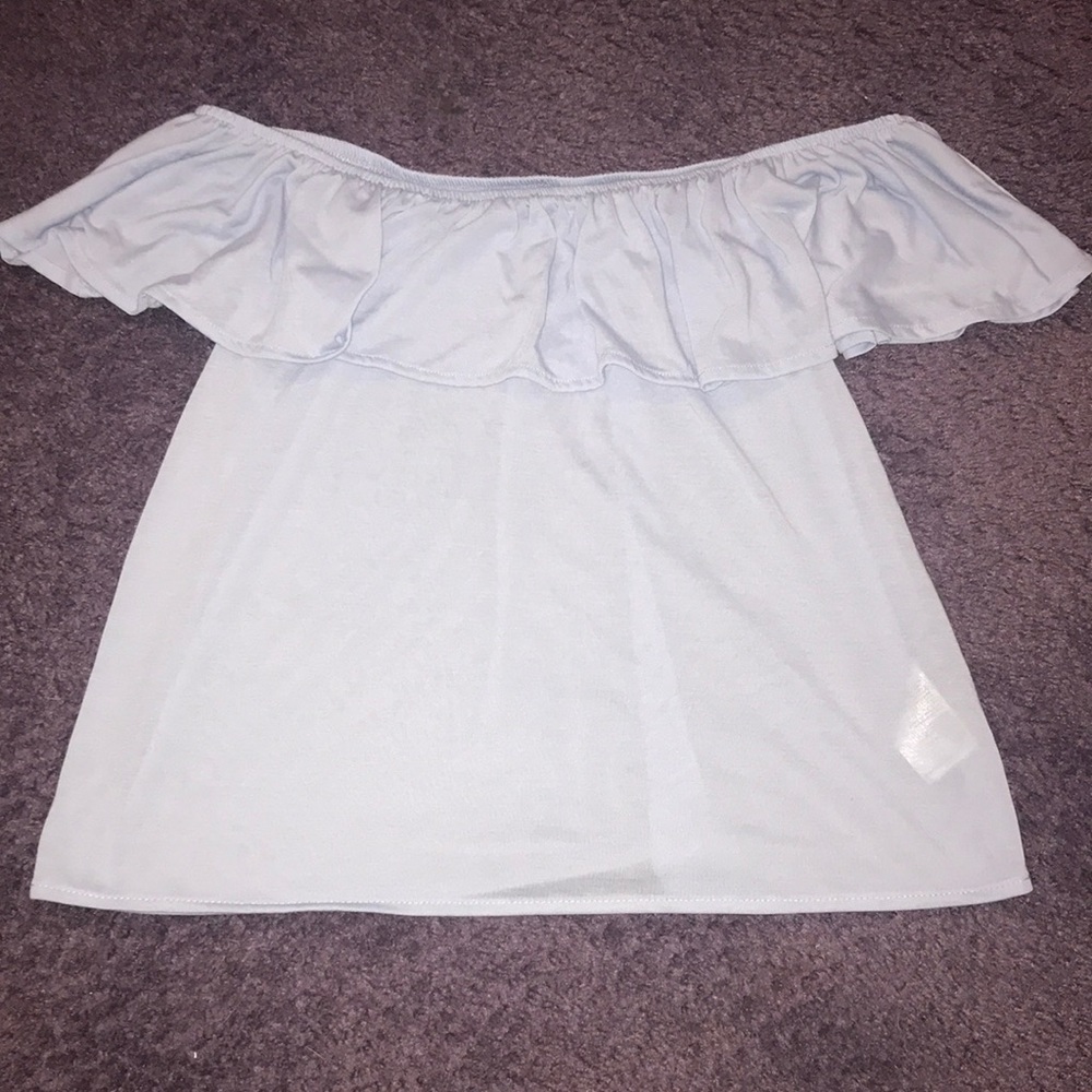 Light Blue H&M off the Shoulder Tee